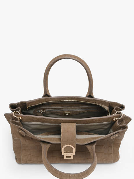 Satchel M Equestre Croco Leather Etrier Brown equestre croco EEQC142M other view 2